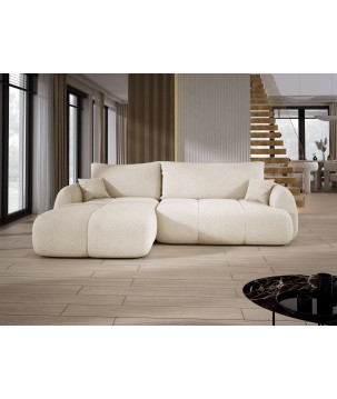 Narożnik COCO Lewostronny z funkcją spania poduszkami i pojemnikiem Now Or Never 02 DOMOHOME