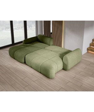 Narożnik COCO Lewostronny z funkcją spania poduszkami i pojemnikiem Now Or Never 38 DOMOHOME