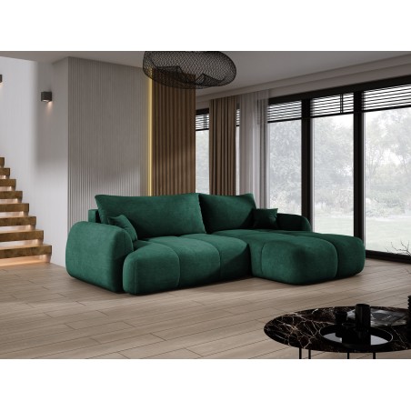 Narożnik COCO Prawostronny z funkcją spania poduszkami i pojemnikiem Cloud 39 DOMOHOME