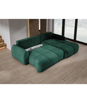 Narożnik COCO Prawostronny z funkcją spania poduszkami i pojemnikiem Cloud 39 DOMOHOME