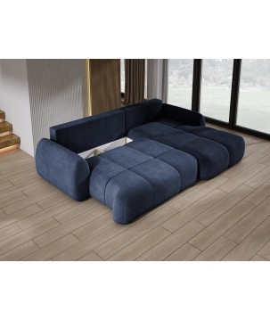 Narożnik COCO Prawostronny z funkcją spania poduszkami i pojemnikiem Cloud 79 DOMOHOME