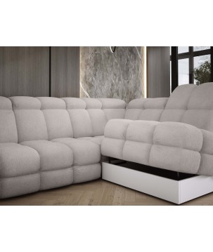 Narożnik TOLLO XL z elektryczną regulacją siedziska Prawostronny w tkaninie promocyjnej BUBBLE 03 WERSAL