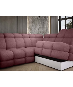 Narożnik TOLLO XL z elektryczną regulacją siedziska Prawostronny w tkaninie promocyjnej BUBBLE 09 WERSAL