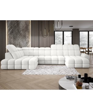 Narożnik TOLLO XL z elektryczną regulacją siedziska Lewostronny w tkaninie promocyjnej BUBBLE 01 WERSAL