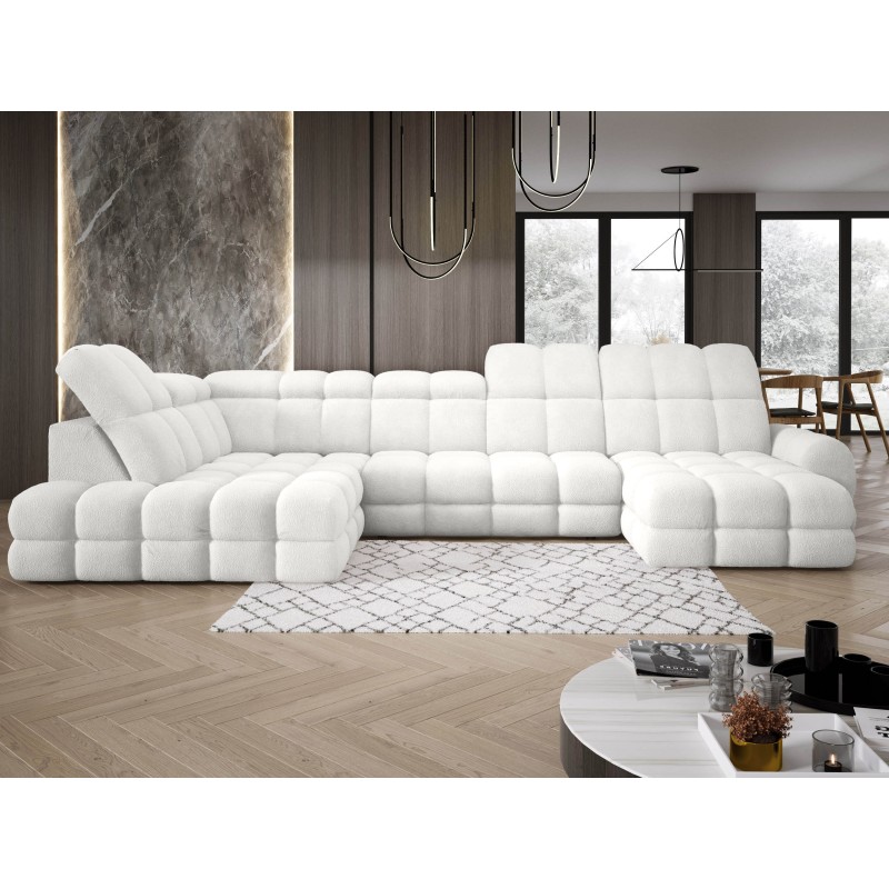 Narożnik TOLLO XL z elektryczną regulacją siedziska Lewostronny w tkaninie promocyjnej BUBBLE 01 WERSAL