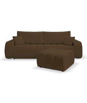 Pufa BALOO w kolorze brązowym w tkaninie LAMBI 04