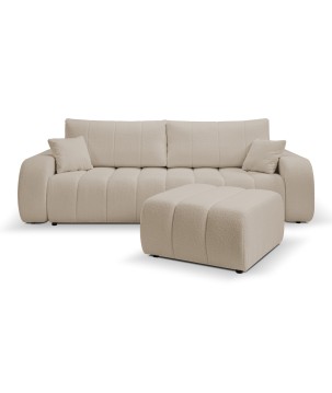 Pufa BALOO w kolorze beżowym w tkaninie LAMBI 06