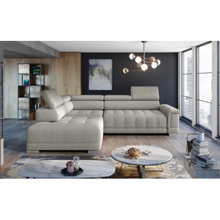 Narożnik CAMPO L z elektryczną regulacją siedziska Lewostronny w tkaninie MEMPHIS 04 WERSAL