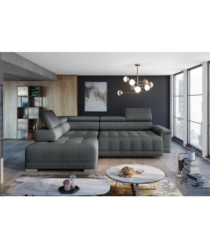 Narożnik CAMPO L z elektryczną regulacją siedziska Lewostronny w tkaninie MEMPHIS 06 WERSAL