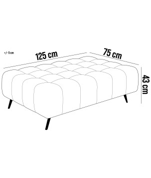 Pufa GAPPA w kolorze CIEMNEGO BŁEKITU w tkaninie MONOLITH WERSAL