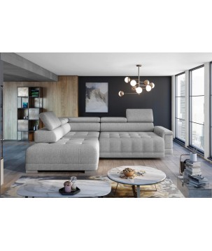 Narożnik CAMPO L z elektryczną regulacją siedziska Lewostronny w tkaninie MEMPHIS 16 WERSAL