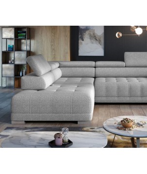 Narożnik CAMPO L z elektryczną regulacją siedziska Lewostronny w tkaninie MEMPHIS 16 WERSAL