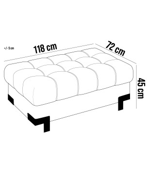 Pufa SELVA XL w kolorze SZARYM w tkaninie AUSTIN WERSAL