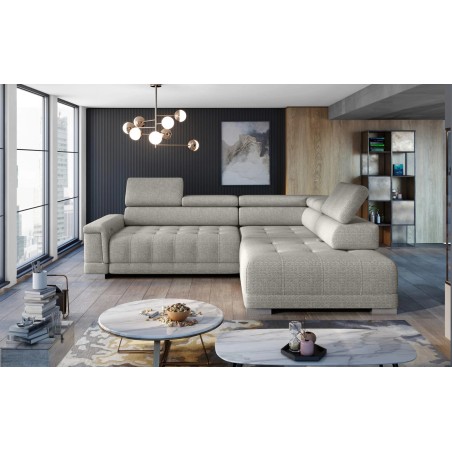 Narożnik CAMPO L z elektryczną regulacją siedziska Prawostronny w tkaninie MEMPHIS 04 WERSAL