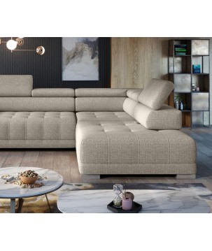 Narożnik CAMPO L z elektryczną regulacją siedziska Prawostronny w tkaninie MEMPHIS 05 WERSAL