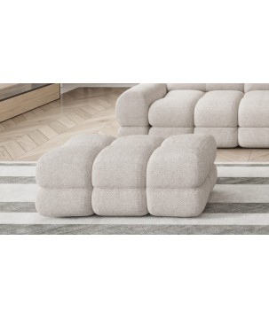 Pufa TOLLO MINI w kolorze BEŻOWYM w tkaninie BUBLE WERSAL