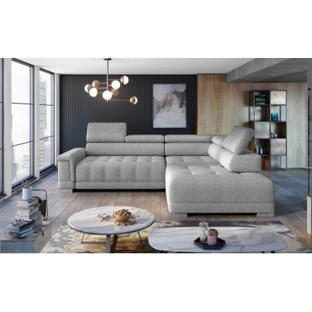 Narożnik CAMPO L z elektryczną regulacją siedziska Prawostronny w tkaninie MEMPHIS 16 WERSAL