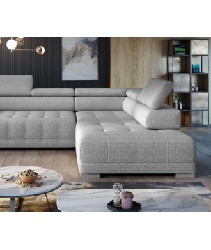 Narożnik CAMPO L z elektryczną regulacją siedziska Prawostronny w tkaninie MEMPHIS 16 WERSAL