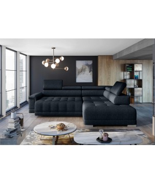 Narożnik CAMPO L z elektryczną regulacją siedziska Prawostronny w tkaninie MEMPHIS 20 WERSAL