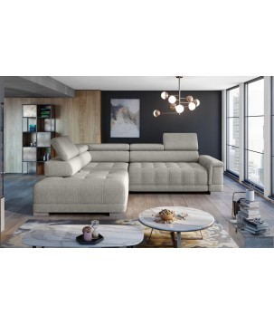 Narożnik CAMPO L z elektryczną regulacją siedziska Lewostronny w tkaninie MEMPHIS 04 WERSAL