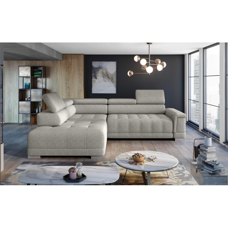 Narożnik CAMPO L z elektryczną regulacją siedziska Lewostronny w tkaninie MEMPHIS 04 WERSAL