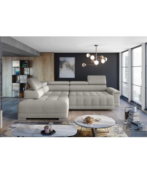 Narożnik CAMPO L z elektryczną regulacją siedziska Lewostronny w tkaninie MEMPHIS 04 WERSAL