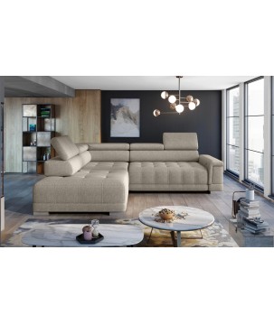 Narożnik CAMPO L z elektryczną regulacją siedziska Lewostronny w tkaninie MEMPHIS 05 WERSAL