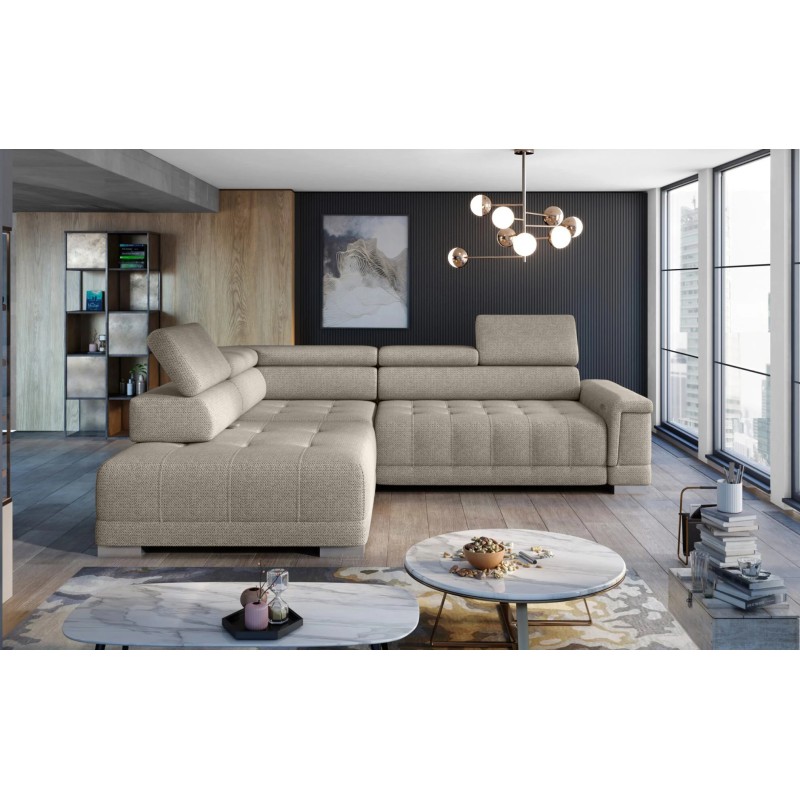 Narożnik CAMPO L z elektryczną regulacją siedziska Lewostronny w tkaninie MEMPHIS 05 WERSAL