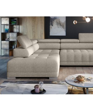 Narożnik CAMPO L z elektryczną regulacją siedziska Lewostronny w tkaninie MEMPHIS 05 WERSAL