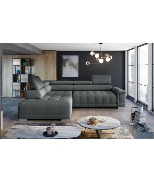 Narożnik CAMPO L z elektryczną regulacją siedziska Lewostronny w tkaninie MEMPHIS 06 WERSAL