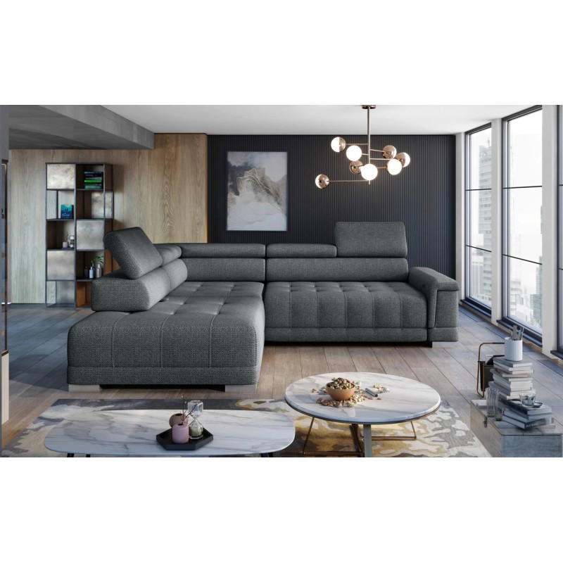 Narożnik CAMPO L z elektryczną regulacją siedziska Lewostronny w tkaninie MEMPHIS 06 WERSAL