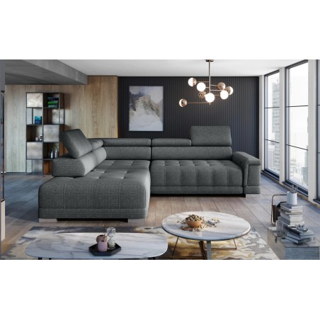 Narożnik CAMPO L z elektryczną regulacją siedziska Lewostronny w tkaninie MEMPHIS 06 WERSAL