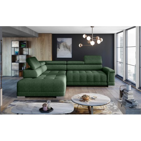 Narożnik CAMPO L z elektryczną regulacją siedziska Lewostronny w tkaninie MEMPHIS 12 WERSAL