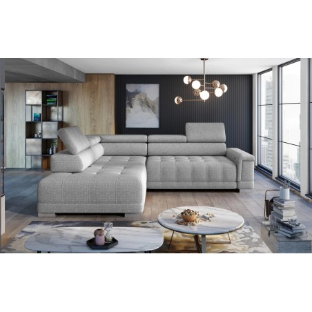 Narożnik CAMPO L z elektryczną regulacją siedziska Lewostronny w tkaninie MEMPHIS 16 WERSAL