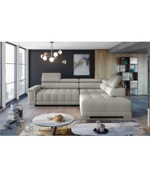 Narożnik CAMPO L z elektryczną regulacją siedziska Prawostronny w tkaninie MEMPHIS 04 WERSAL