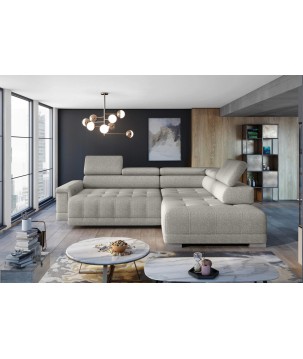 Narożnik CAMPO L z elektryczną regulacją siedziska Prawostronny w tkaninie MEMPHIS 04 WERSAL