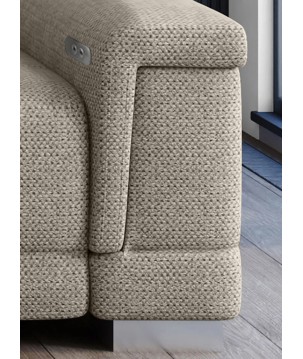 Narożnik CAMPO L z elektryczną regulacją siedziska Prawostronny w tkaninie MEMPHIS 05 WERSAL