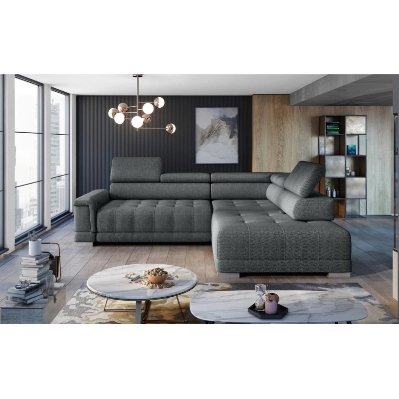 Narożnik CAMPO L z elektryczną regulacją siedziska Prawostronny w tkaninie MEMPHIS 06 WERSAL