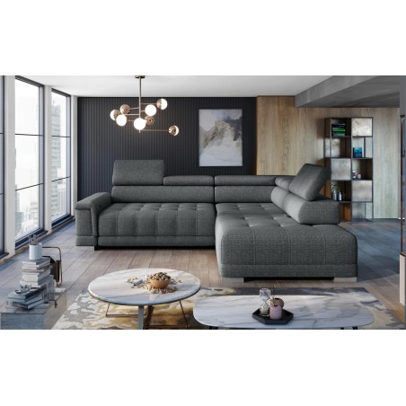 Narożnik CAMPO L z elektryczną regulacją siedziska Prawostronny w tkaninie MEMPHIS 06 WERSAL