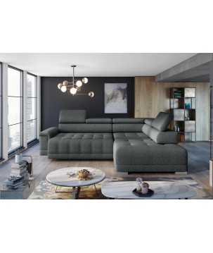 Narożnik CAMPO L z elektryczną regulacją siedziska Prawostronny w tkaninie MEMPHIS 06 WERSAL