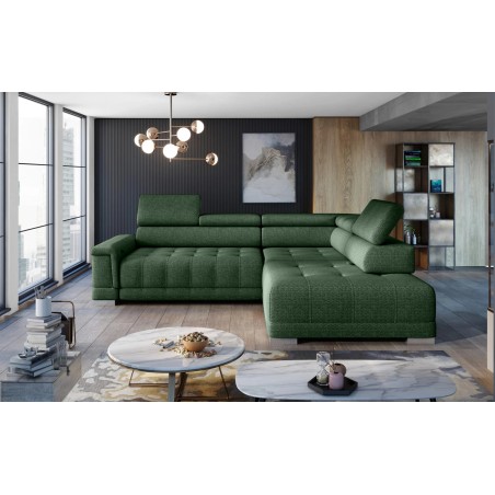 Narożnik CAMPO L z elektryczną regulacją siedziska Prawostronny w tkaninie MEMPHIS 12 WERSAL