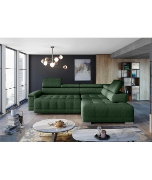 Narożnik CAMPO L z elektryczną regulacją siedziska Prawostronny w tkaninie MEMPHIS 12 WERSAL