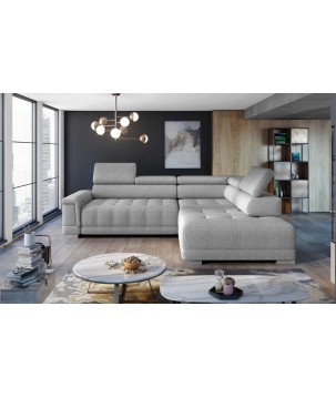 Narożnik CAMPO L z elektryczną regulacją siedziska Prawostronny w tkaninie MEMPHIS 16 WERSAL