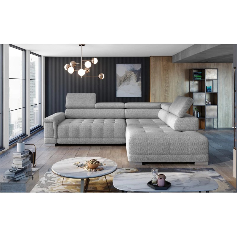 Narożnik CAMPO L z elektryczną regulacją siedziska Prawostronny w tkaninie MEMPHIS 16 WERSAL