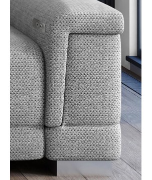 Narożnik CAMPO L z elektryczną regulacją siedziska Prawostronny w tkaninie MEMPHIS 16 WERSAL