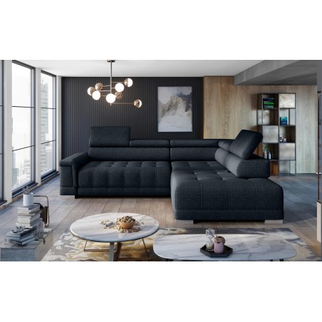 Narożnik CAMPO L z elektryczną regulacją siedziska Prawostronny w tkaninie MEMPHIS 20 WERSAL