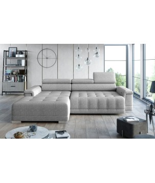 Narożnik CAMPO S z elektryczną regulacją siedziska Lewostronny w tkaninie MEMPHIS 16 WERSAL