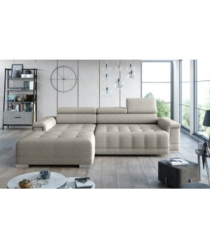 Narożnik CAMPO S z elektryczną regulacją siedziska Lewostronny w tkaninie MEMPHIS 04 WERSAL