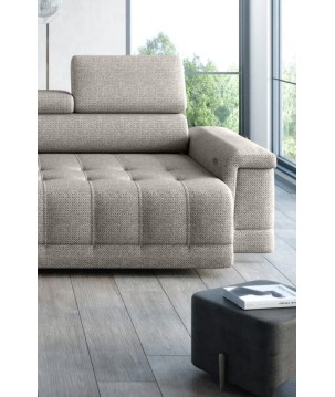 Narożnik CAMPO S z elektryczną regulacją siedziska Lewostronny w tkaninie MEMPHIS 05 WERSAL