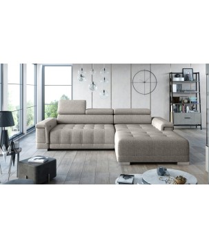 Narożnik CAMPO S z elektryczną regulacją siedziska Lewostronny w tkaninie MEMPHIS 06 WERSAL